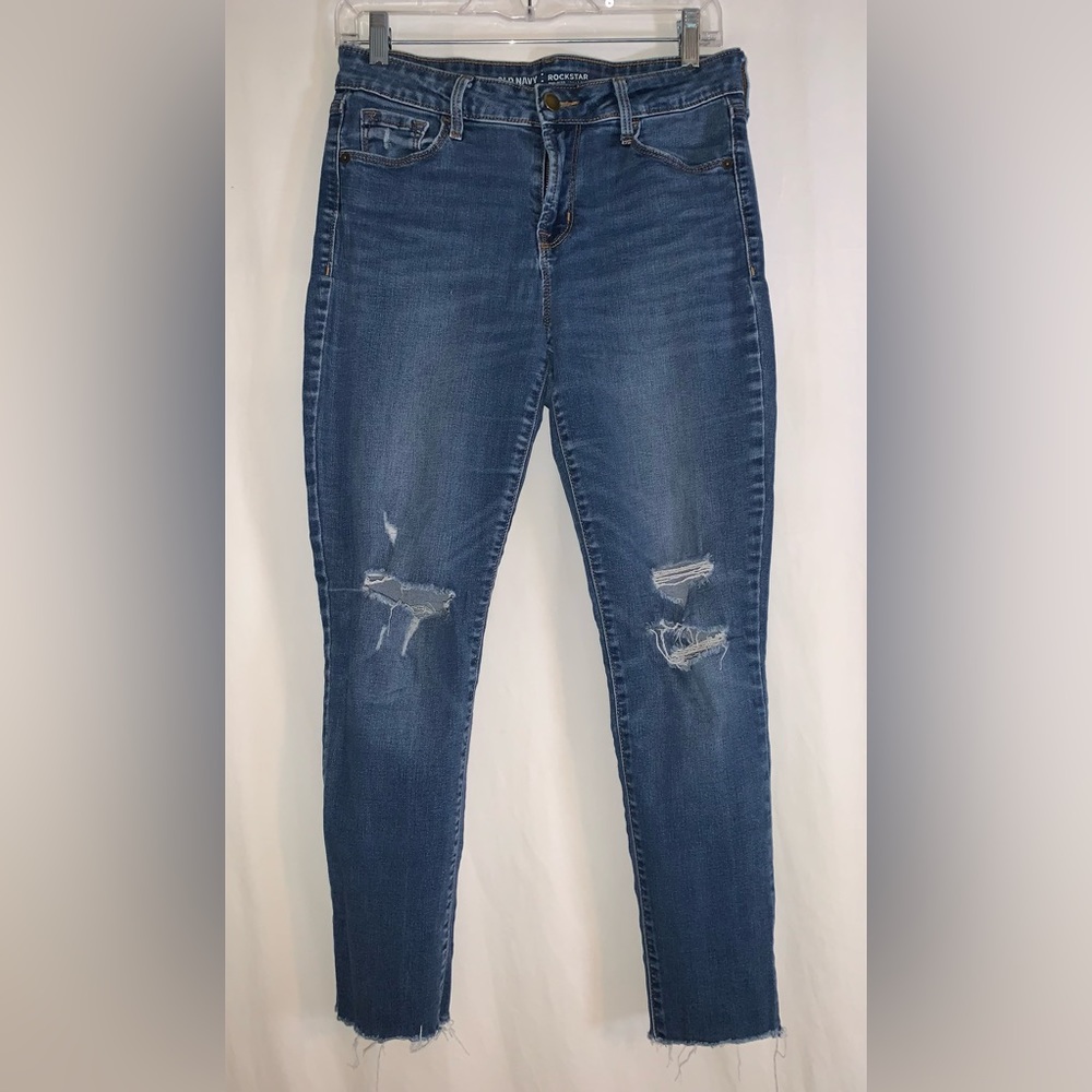 Old Navy Blue Skinny Rockstar Mid-Rise Jeans